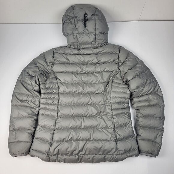 Patagonia Down Sweater Womens Hooded Pullover Jacket Kangaroo Pocket Gray Size M - Picture 12 of 16